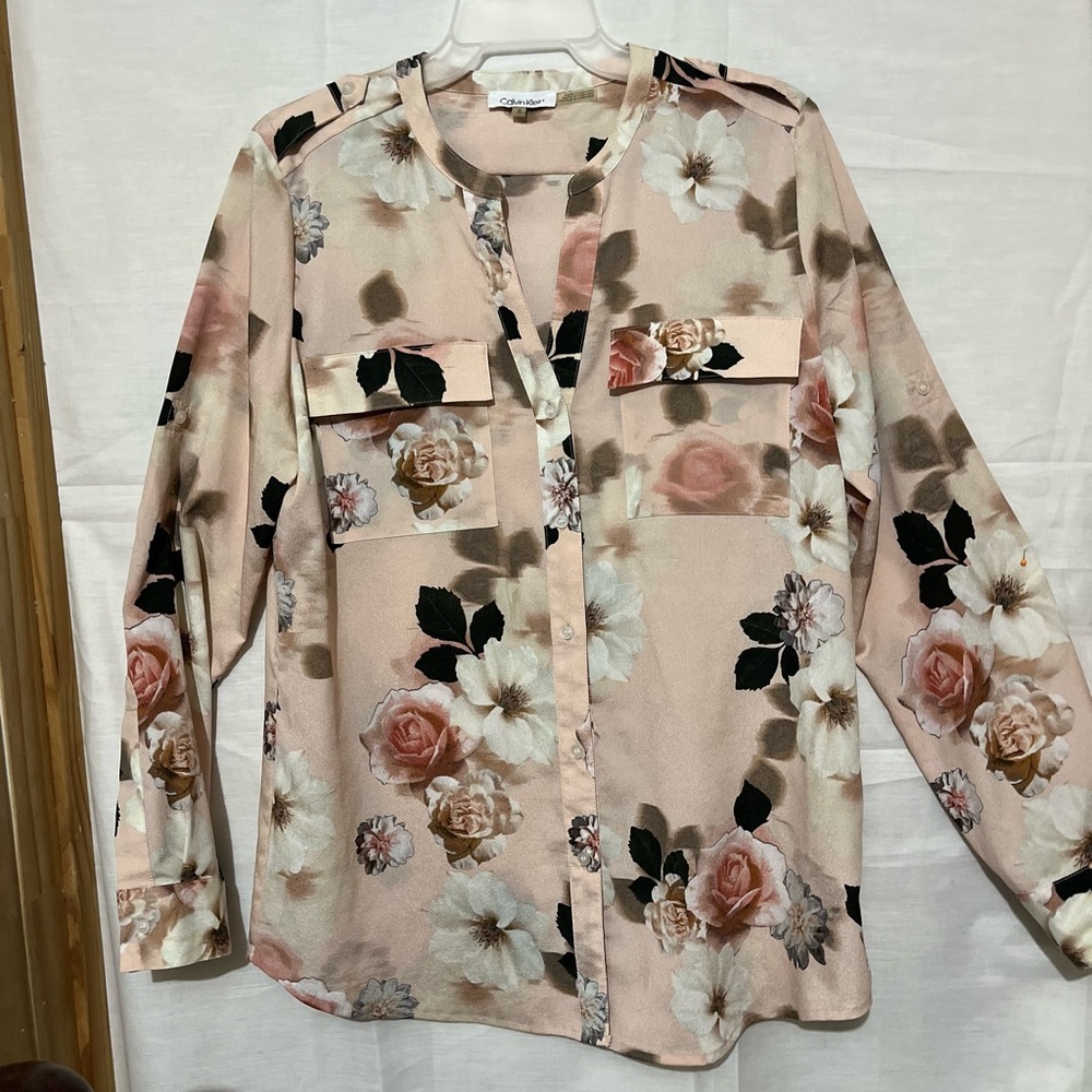 Calvin Klein Floral Blush Pink Women's Top